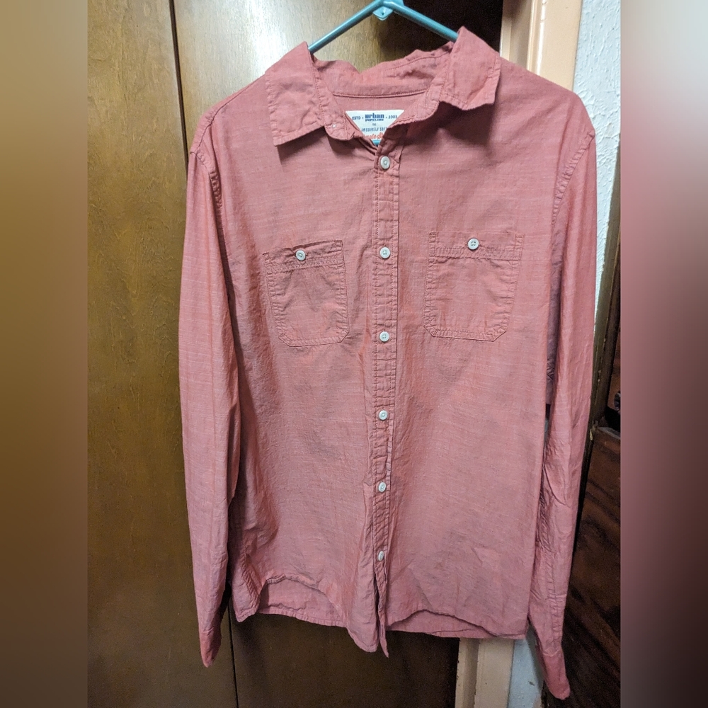 Men's Red Button Up